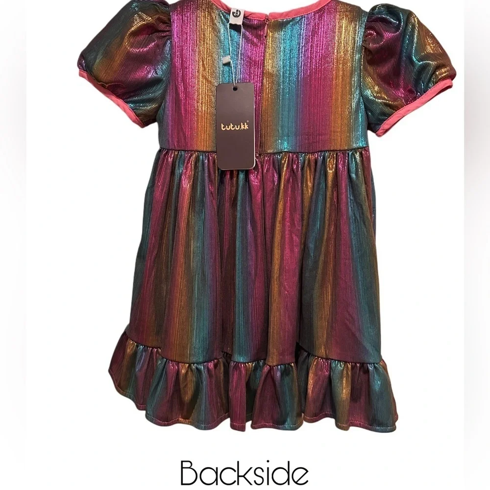NWT Toddler Girls A Line Ruffle Swing Casual Party Dress Size 1-2 YR Old